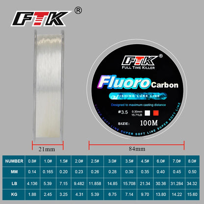 100M Fluorocarbon Coating Fishing Line