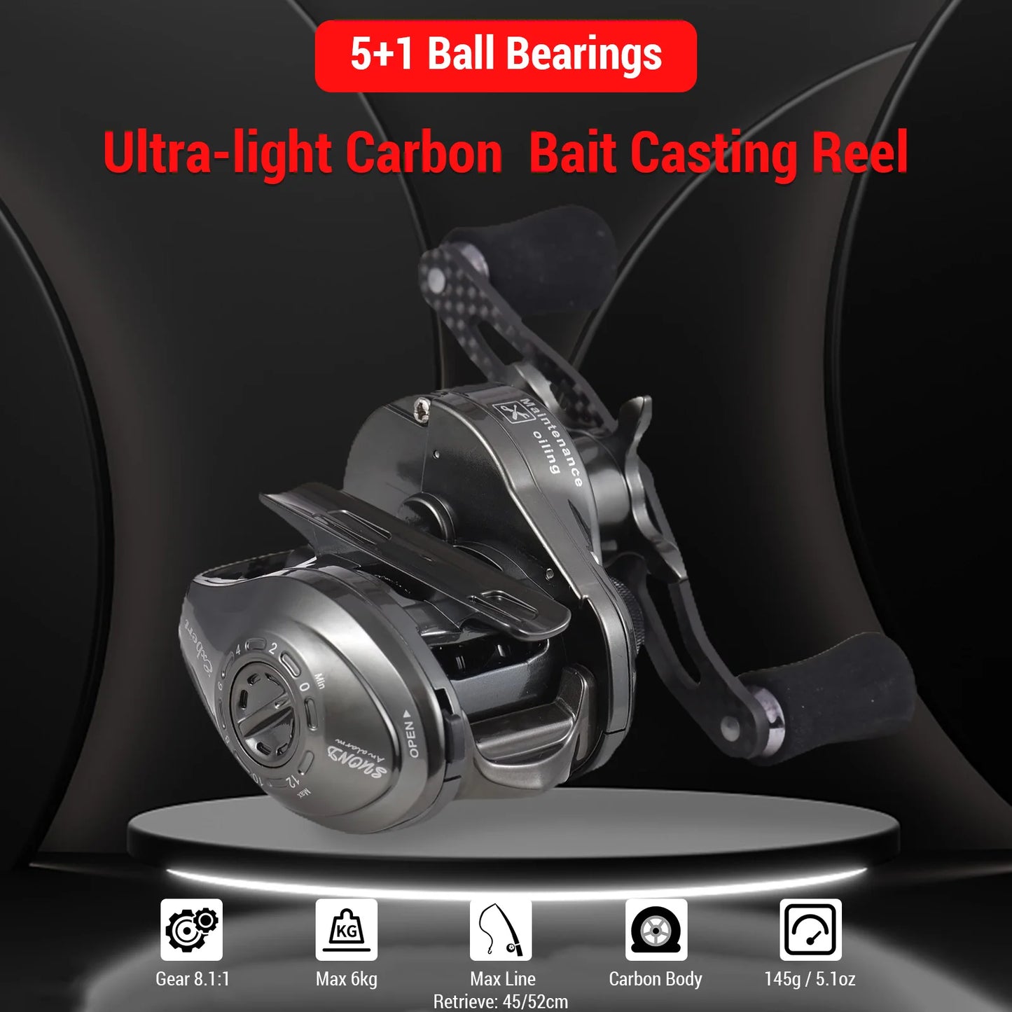 Bait Casting Reel Ultra-light Carbon Drop Wheel