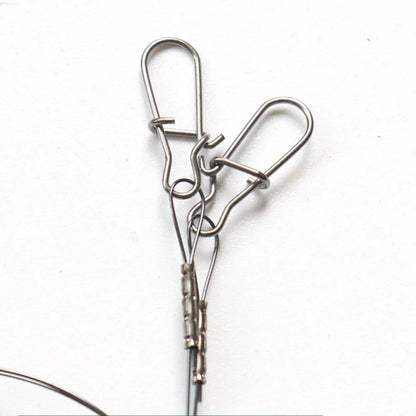 2pcs Fishing Titanium Wire Leader Line With Swivel Duo-Lock